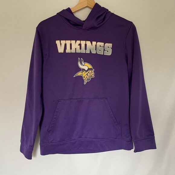 NFL Team Minnesota Vikings purple hooded sweatshirt youth size large - Picture 1 of 11